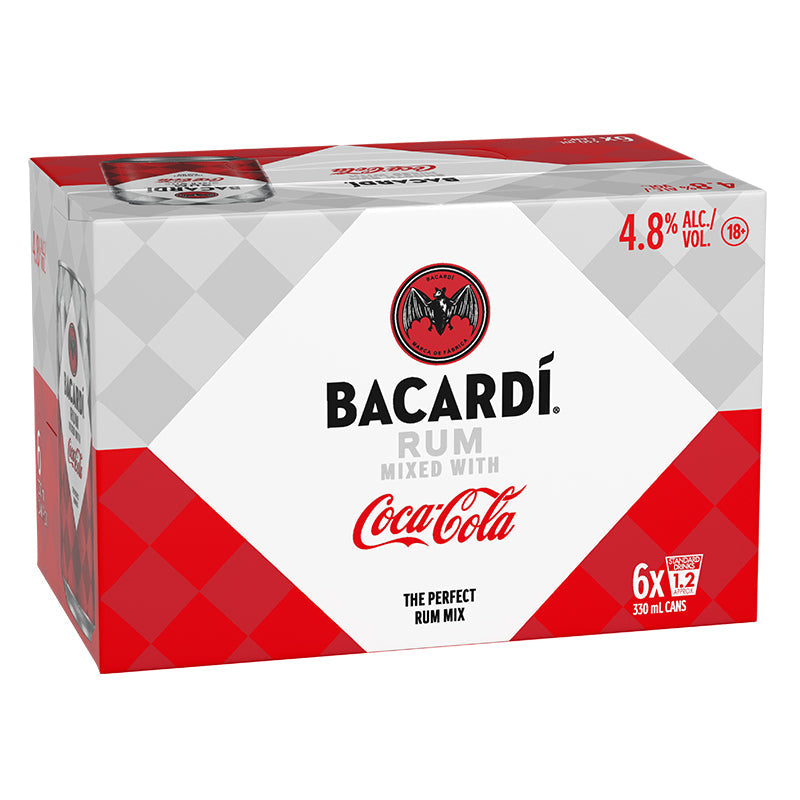 Bacardi & Coke 4.8% 330ml 6 Pack Cans