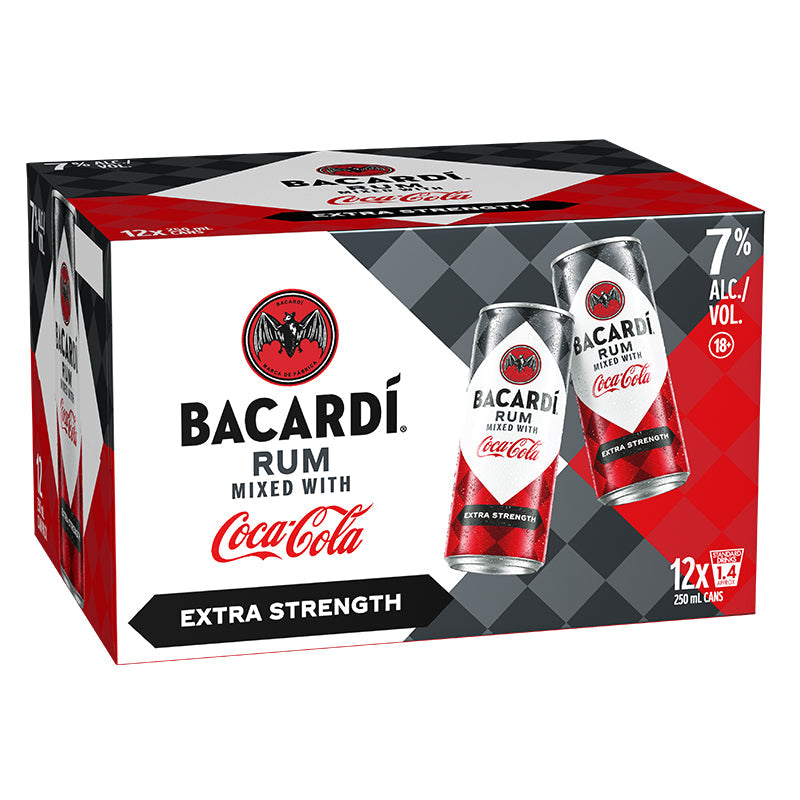 Bacardi & Coke 7% 250 12 Pack Cans