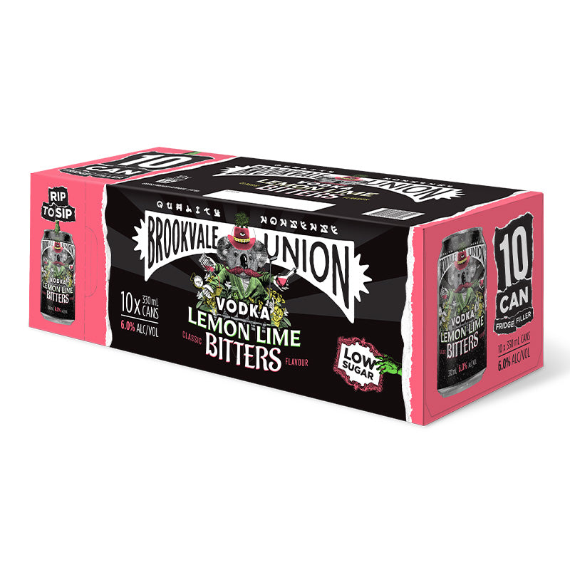 Brookvale Union Lemon Lime & Bitters 10 pack 330ml cans