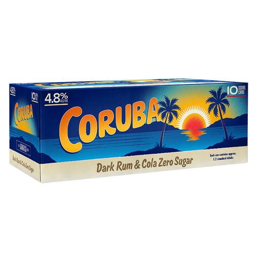 Coruba Dark Rum & Cola Zero Sugar 4.8% 10pk 330ml Cans
