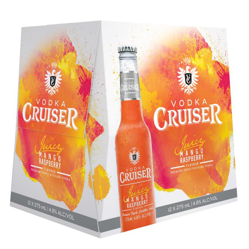 Cruiser Juicy Mango Raspberry 4.8% 275ml 12pk Bottles