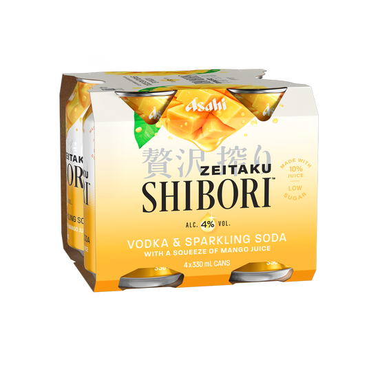 Asahi Shibori Vodka & Sparkling Soda Mango 4% 330ml 4pk Cans